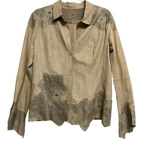Sylvie Schimmel Paris 100% Lamb Leather lightweight Jacket/Shirt‎ – Size 46